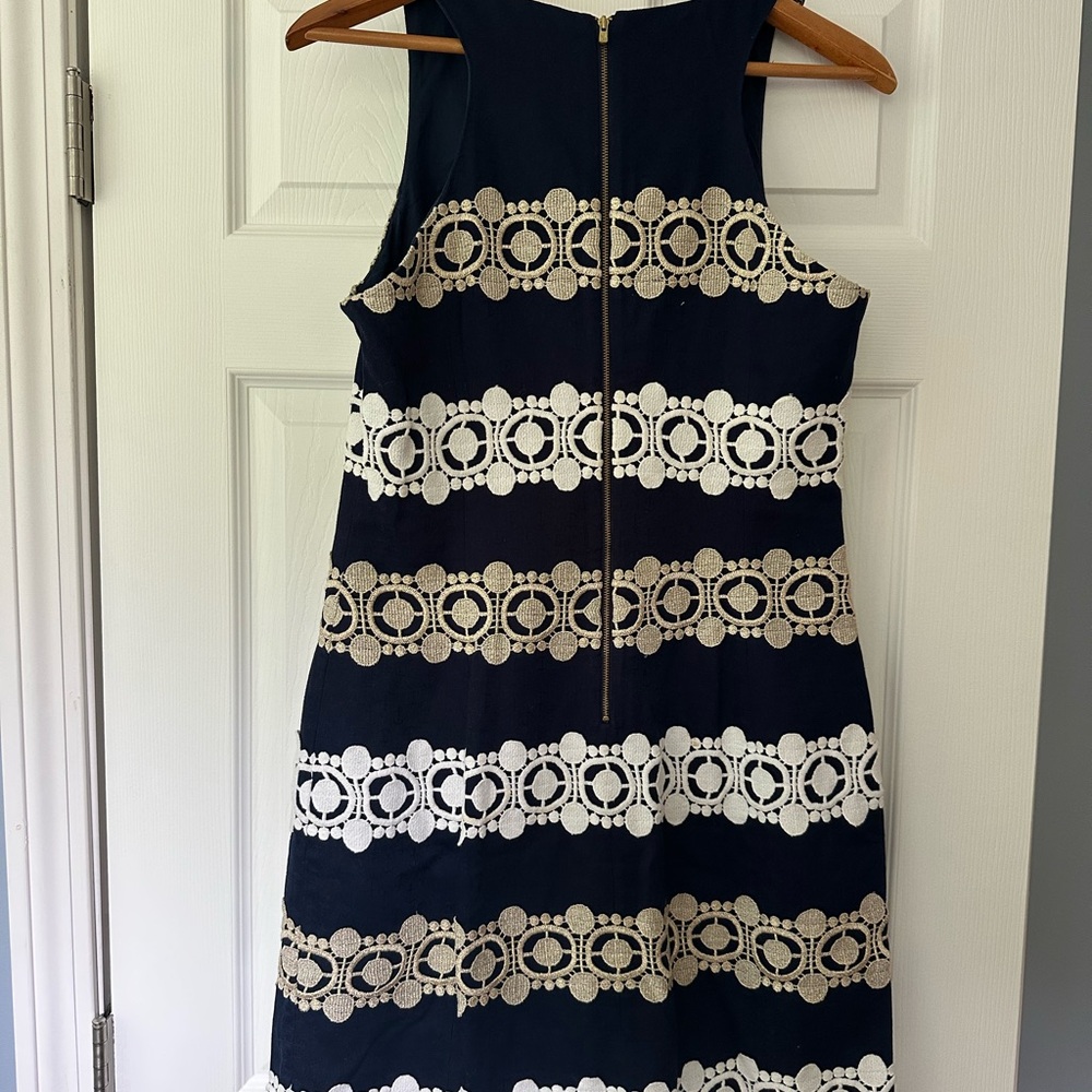Lilly Pulitzer - Navy/White/Gold Sheath - Picture 2 of 4
